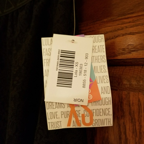 LuLaRoe XS black lace Lola skirt NWT - Picture 5 of 5